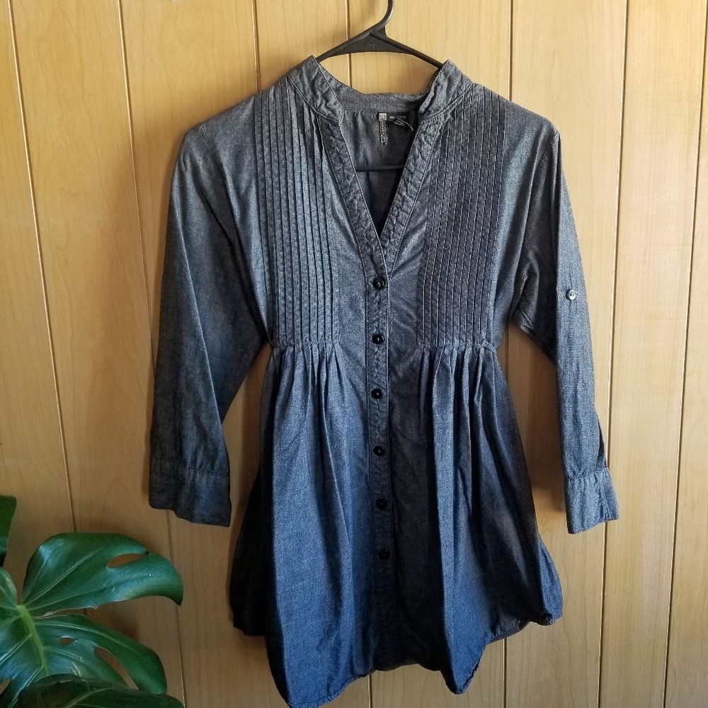 Passport, 3/4 sleeves, tie-back tunic